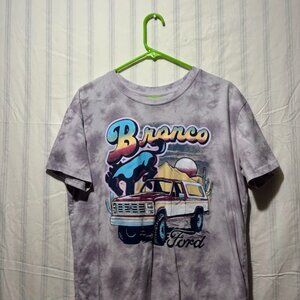 Metallic Purple Tie Dye Ford Bronco T-shirt XL *As-Is